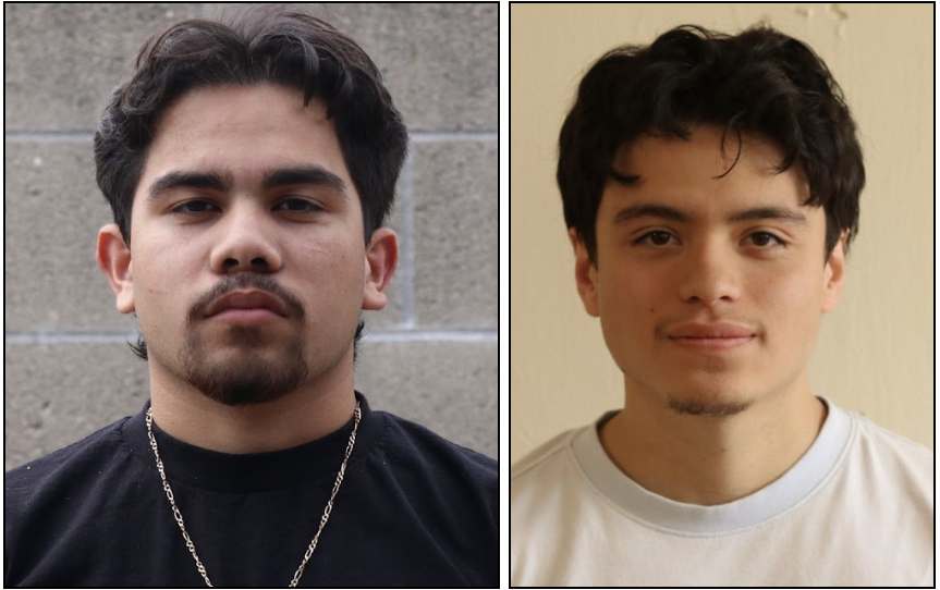 (Left) Senior Moy Tucay and (right) senior Carter Salinas formed an alliance for the Senior Assassin game. Initially, they did not know that Salinas’s water gun had prompted a campus wide lockdown.